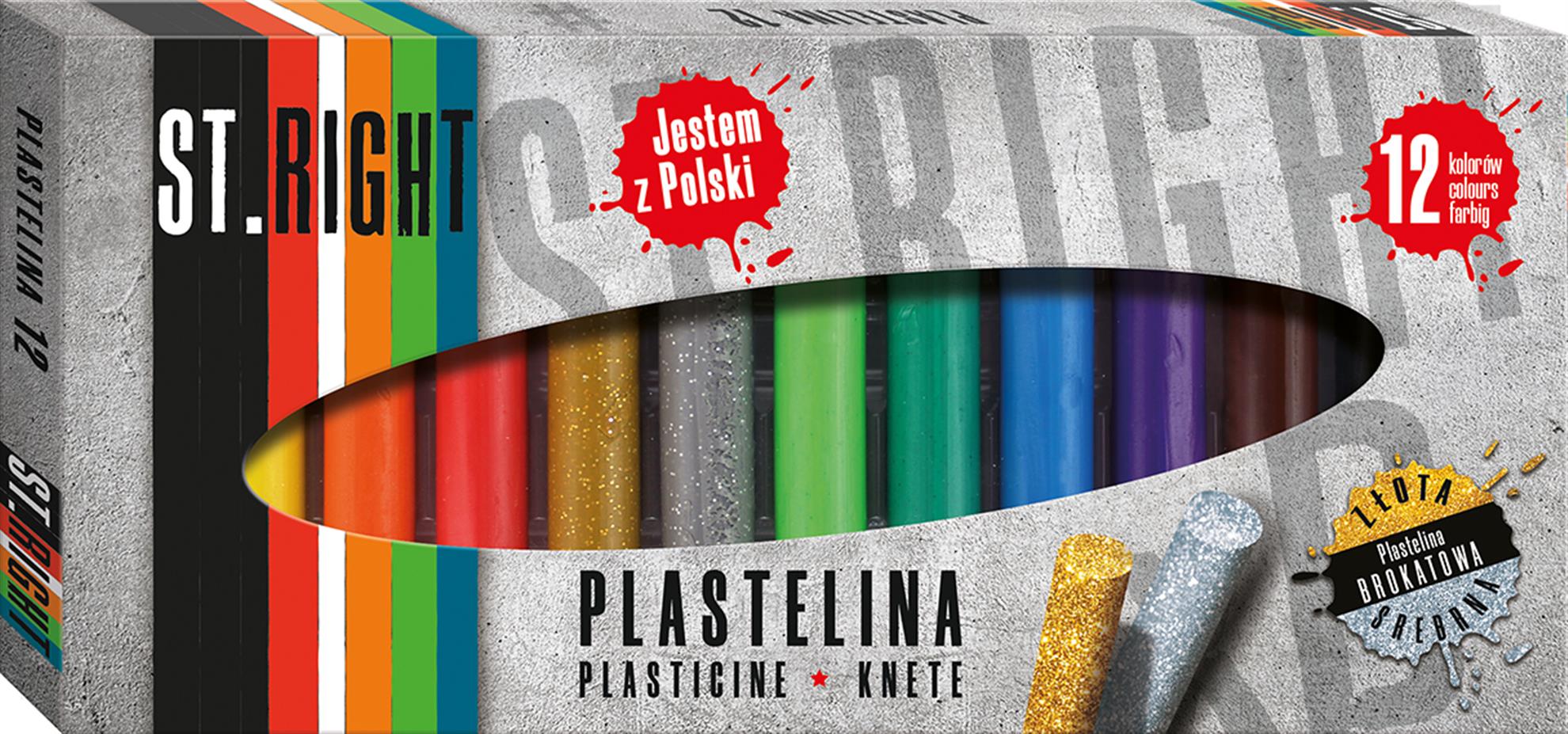Plastelina ST.RIGHT 12 kolorów | St.Majewski